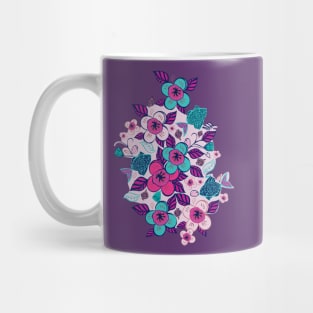 Japanese dream garden flower doodles Mug